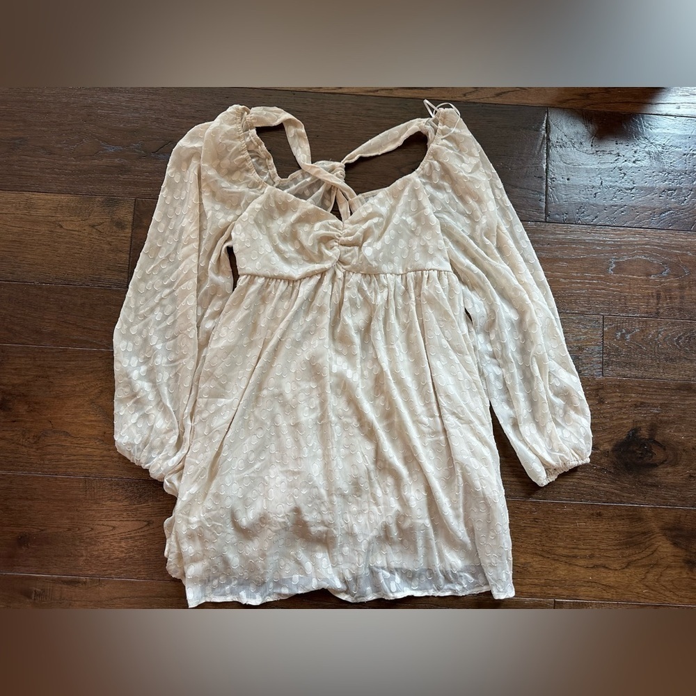 Audra Parks for Francesca’s Cream Long Sleeve Dress- size XL